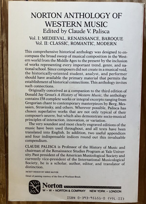 Norton Anthology of Western Music - Vol.II: Classic, Romantic, Modern (shelf-worn) - Image 3
