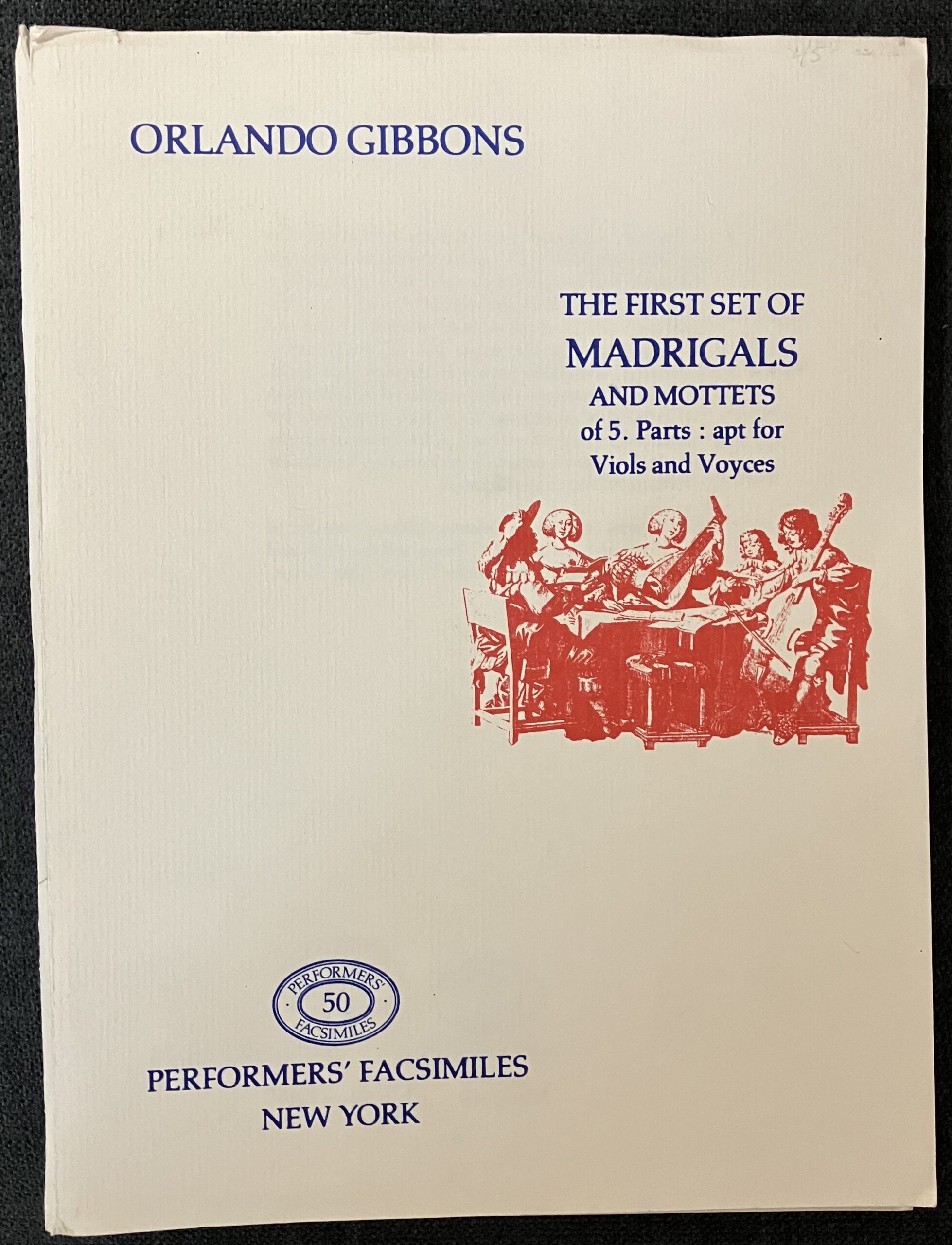First Set of Madrigals and Motets of 5 Parts (shelf-worn)