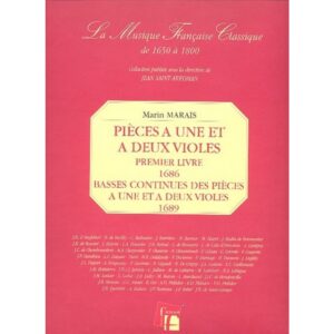 Pieces a Une et a Deux Violes, Premiere Livre